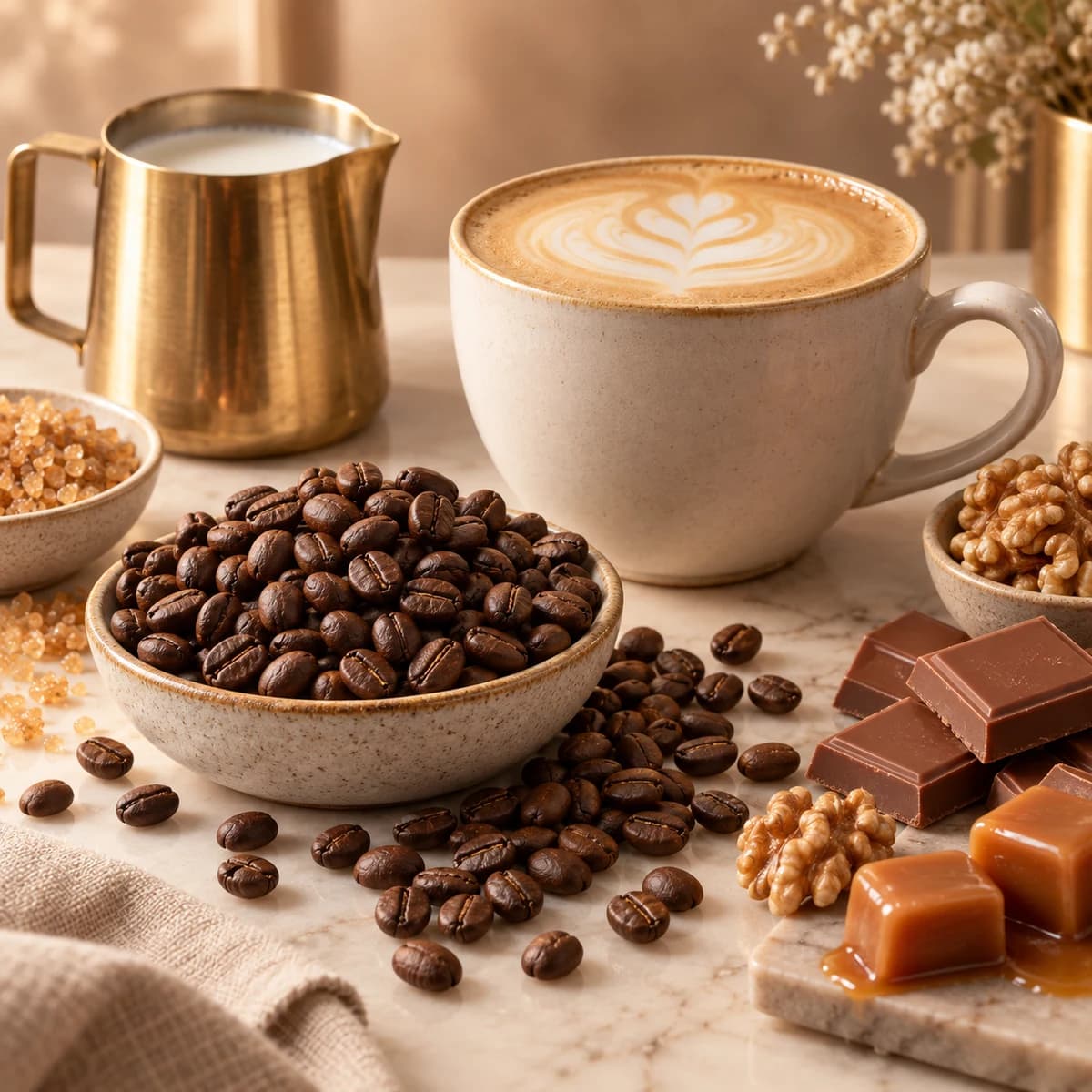 Brazil Minas Gerais Peaberry Natural coffee flavor still life