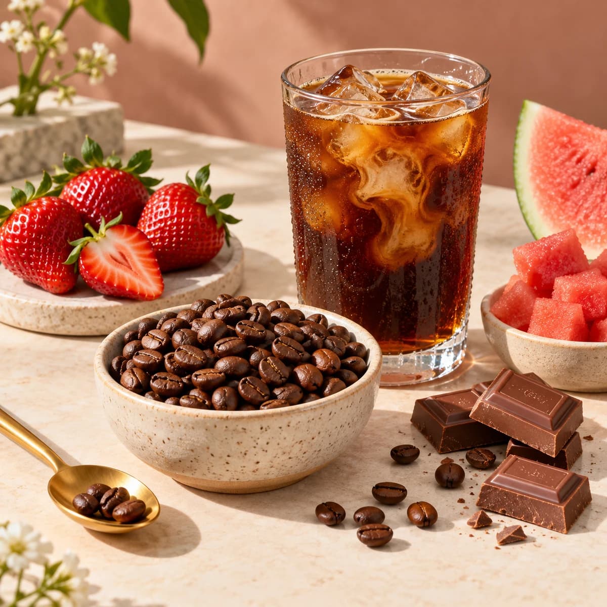 Ethiopian Sidamo coffee flavor still life