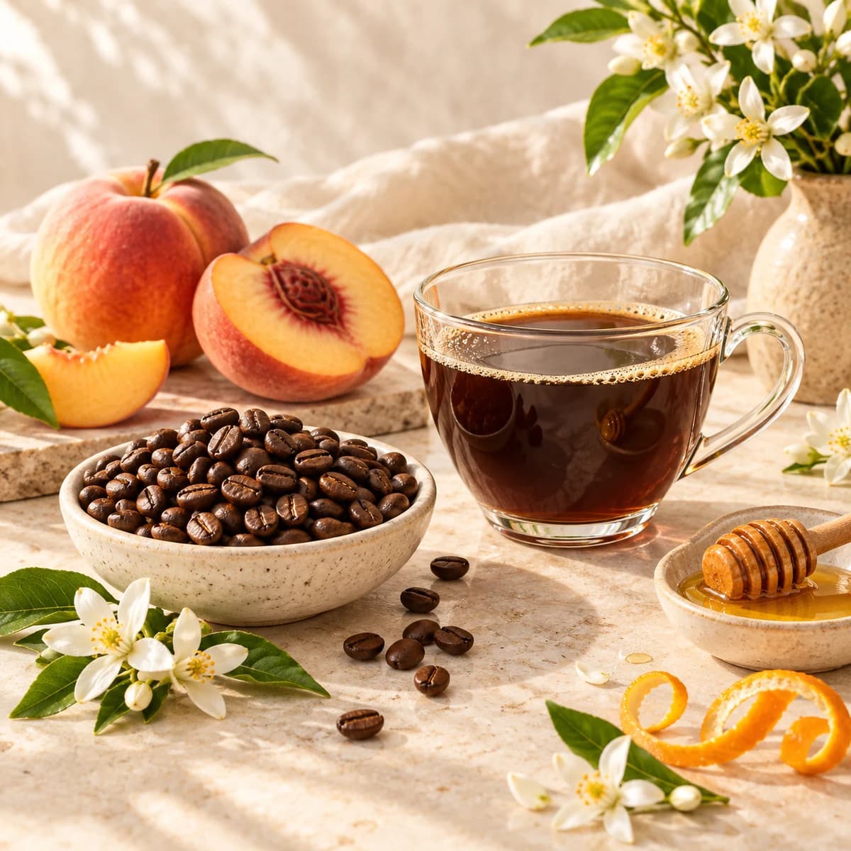 Ethiopian Yirgacheffe coffee flavor still life